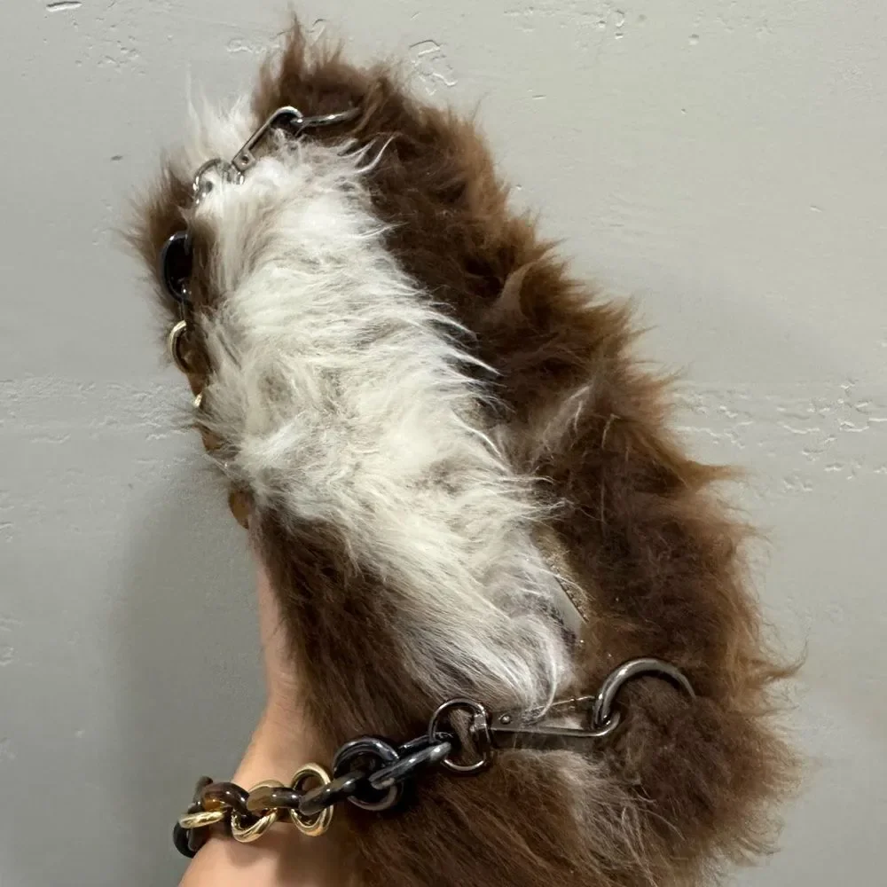 Handmade Real Natural Shearling Leather Barrel Bag/Shoulder Bag/Crossbody